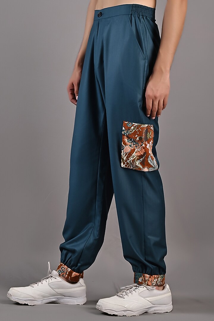 Teal Suiting Jogger Pant Set by Bohame Men at Pernia's Pop Up Shop