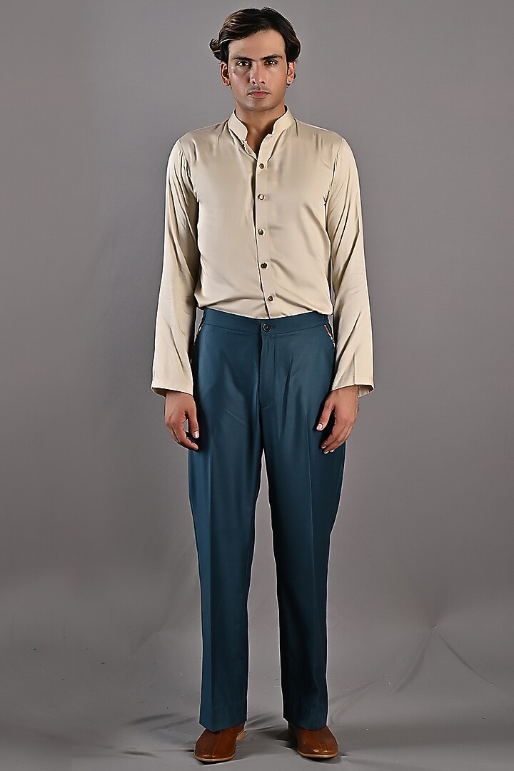 Maroon Printed Layered Jacket Set by Bohame Men at Pernia's Pop Up Shop