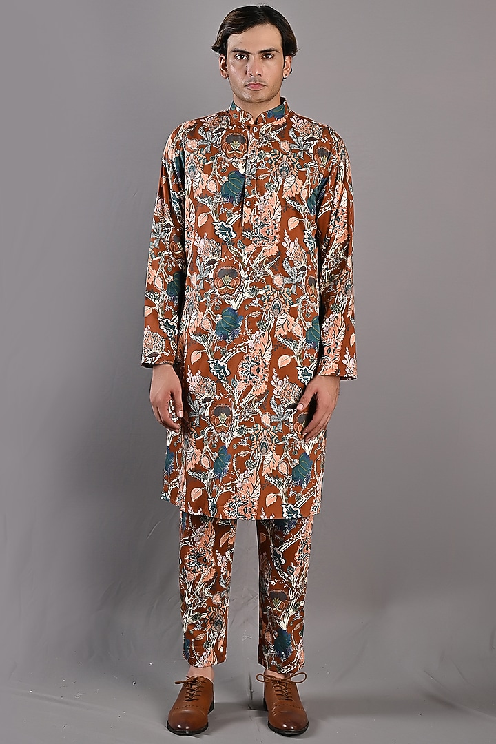 Teal Suiting Indo-Western Set by Bohame Men at Pernia's Pop Up Shop