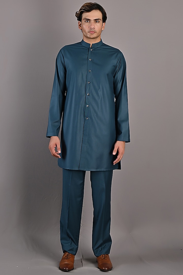 Maroon Printed Indo-Western Set by Bohame Men at Pernia's Pop Up Shop