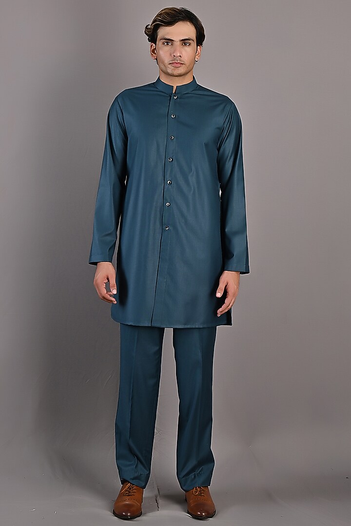 Maroon Printed Indo-Western Set by Bohame Men at Pernia's Pop Up Shop