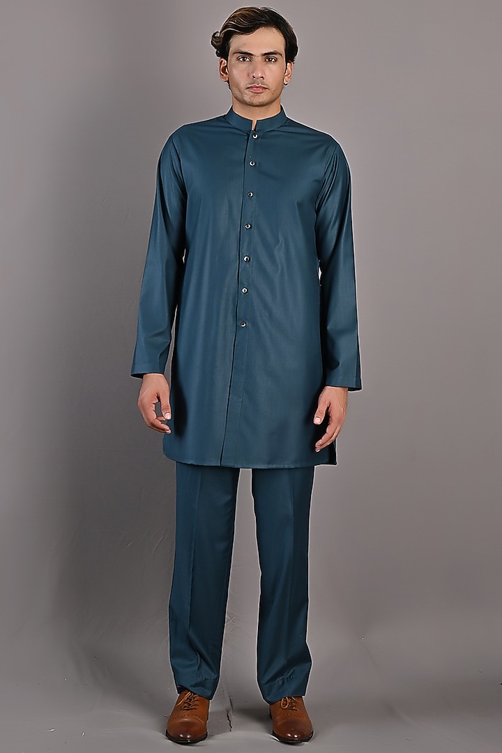 Maroon Digital Printed Wedding Bandhgala Set by Bohame Men at Pernia's Pop Up Shop