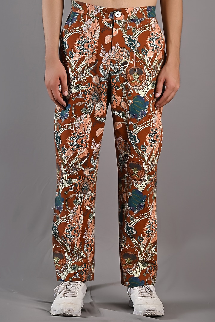 Maroon Printed Shacket Set by Bohame Men at Pernia's Pop Up Shop