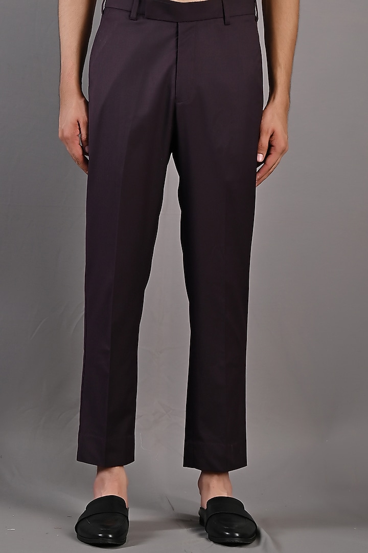 Wine Embroidered Wedding Bandhgala Set by Bohame Men at Pernia's Pop Up Shop