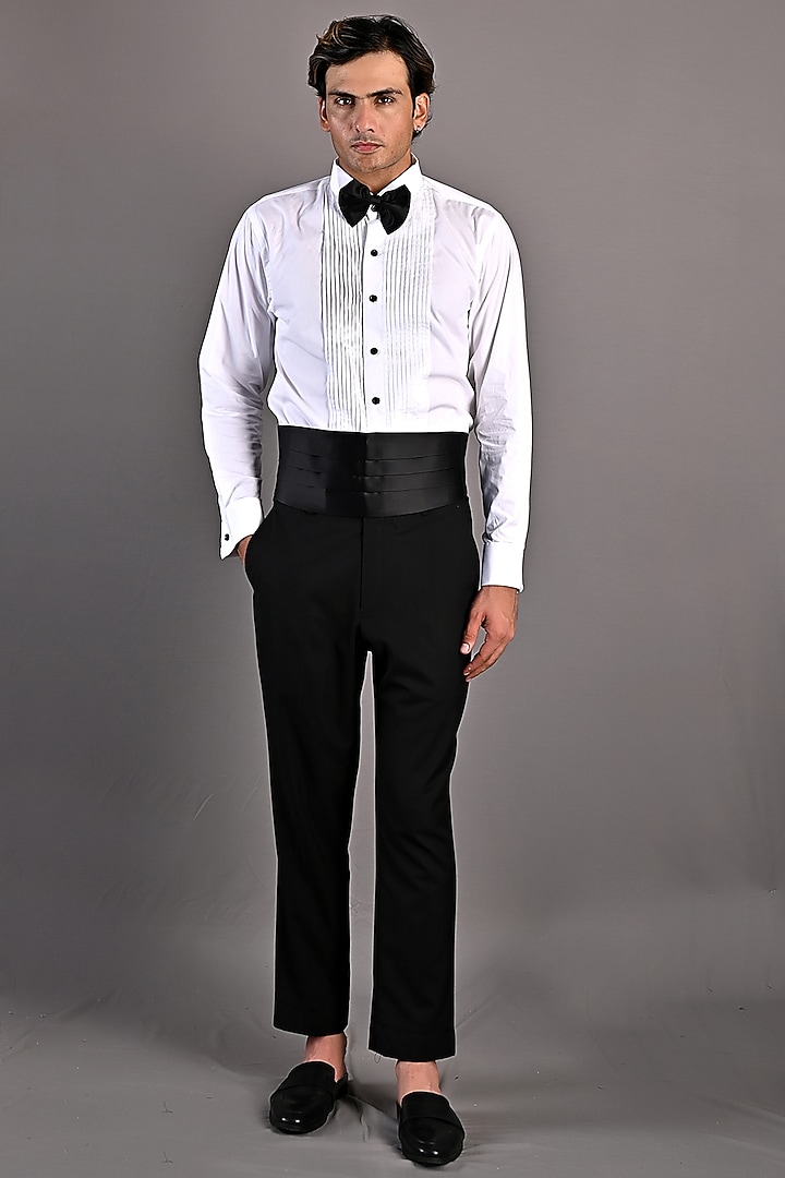 Black Embroidered Tuxedo Set by Bohame Men at Pernia's Pop Up Shop