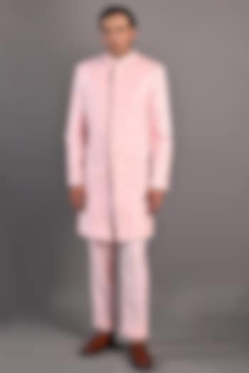 Light Pink Embroidered Achkan Set by Bohame Men at Pernia's Pop Up Shop