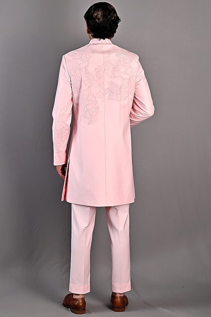 Light Pink Embroidered Achkan Set by Bohame Men at Pernia's Pop Up Shop