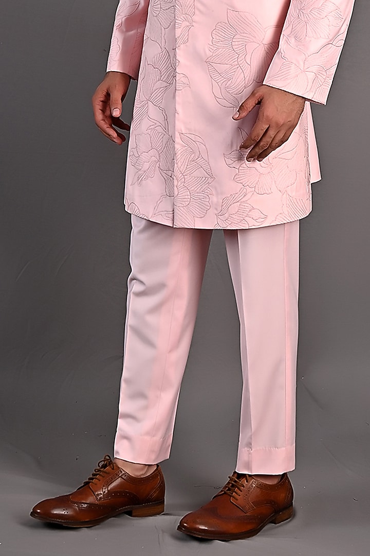 Light Pink Embroidered Achkan Set by Bohame Men at Pernia's Pop Up Shop