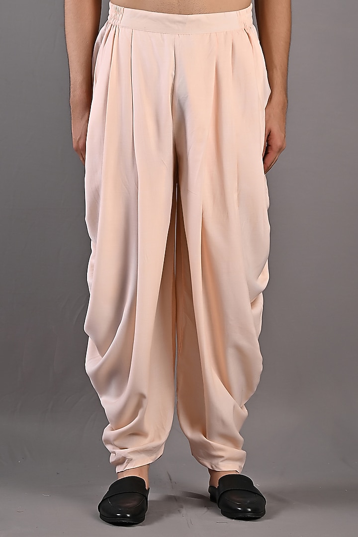 Peach Dupion Silk Embroidered Nehru Jacket Set by Bohame Men at Pernia's Pop Up Shop