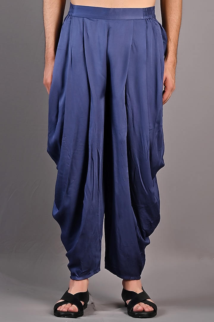 Blue Chanderi Silk Kurta Set by Bohame Men at Pernia's Pop Up Shop