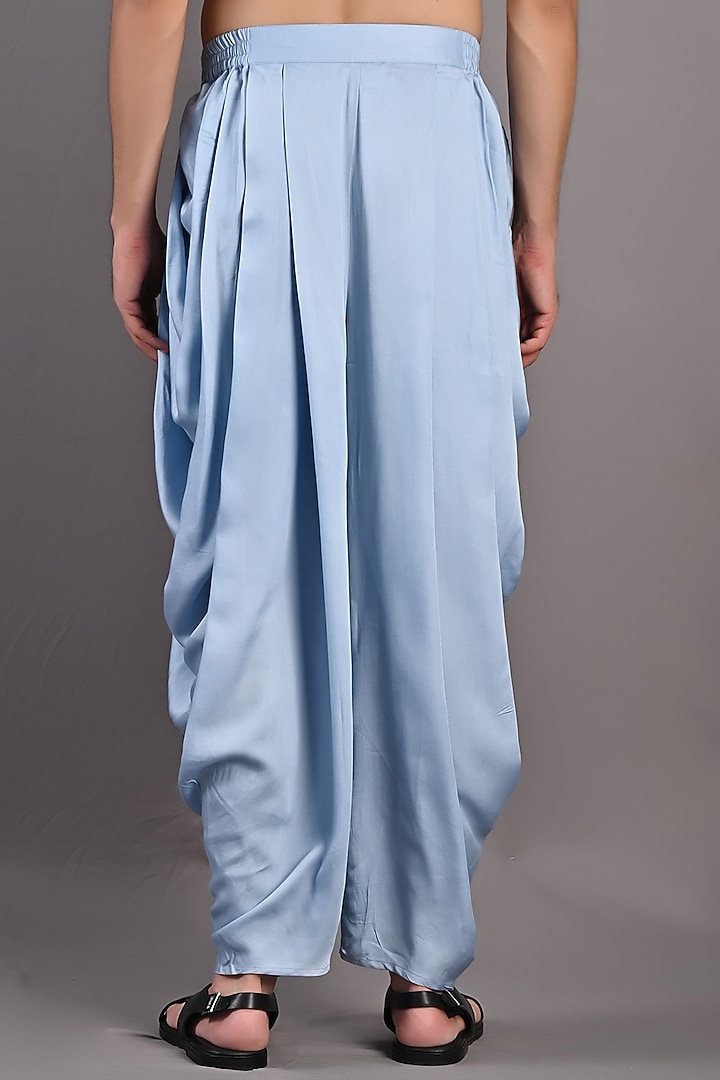 Light Blue Chanderi Kurta Set by Bohame Men at Pernia's Pop Up Shop