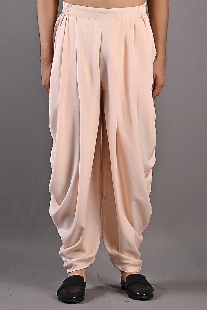 Peach Chanderi Silk Kurta Set by Bohame Men at Pernia's Pop Up Shop
