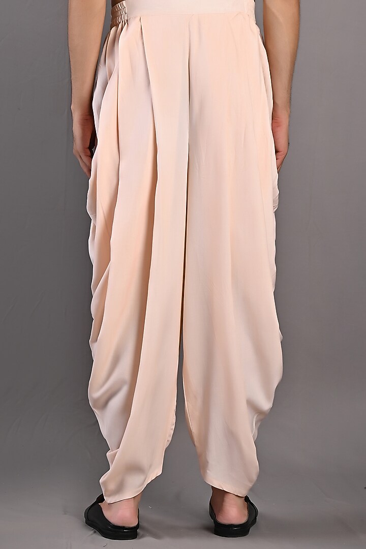 Peach Chanderi Silk Kurta Set by Bohame Men at Pernia's Pop Up Shop