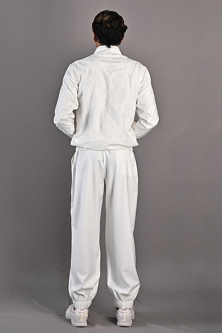 White Terry Wool Jogger Set by Bohame Men at Pernia's Pop Up Shop