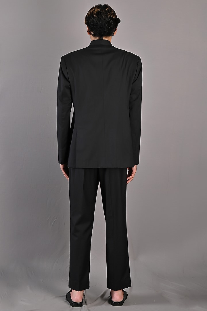 Black Terry Wool Jacket Set by Bohame Men at Pernia's Pop Up Shop
