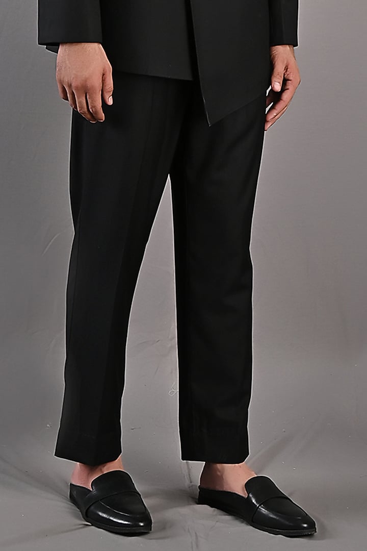 Black Jacket Set In Terry Wool by Bohame Men at Pernia's Pop Up Shop