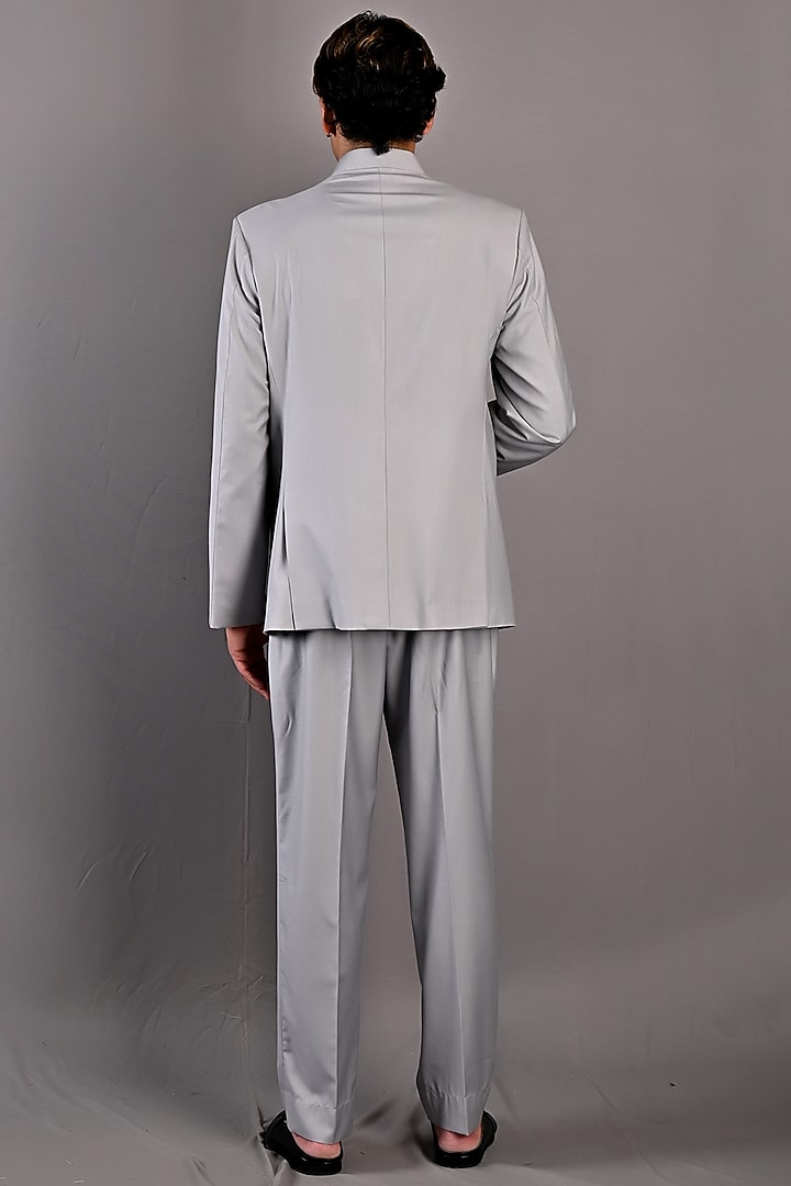 Grey Jacket Set In Terry Wool by Bohame Men at Pernia's Pop Up Shop