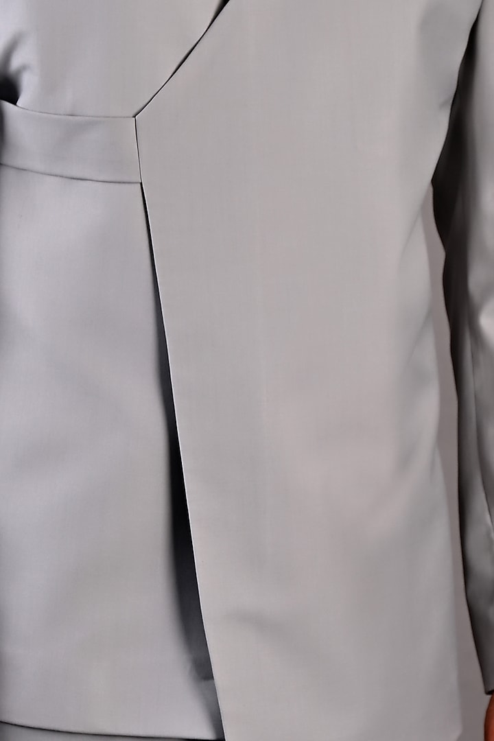Grey Jacket Set In Terry Wool by Bohame Men at Pernia's Pop Up Shop