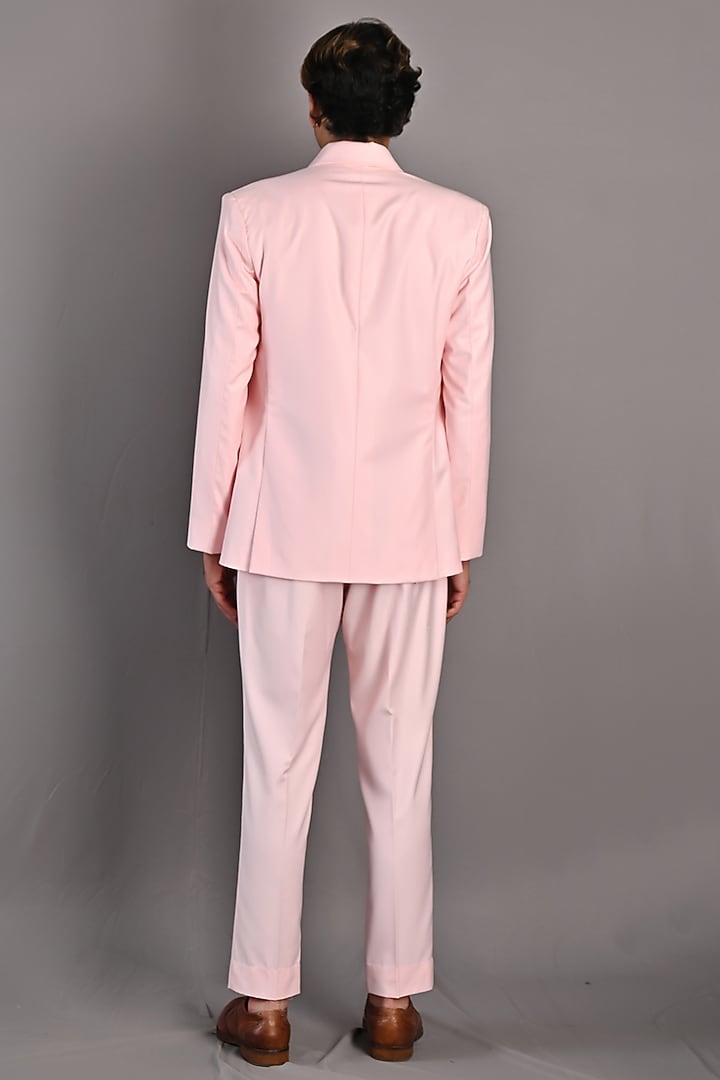 Light Pink Terry Wool Blazer Jacket Set by Bohame Men at Pernia's Pop Up Shop