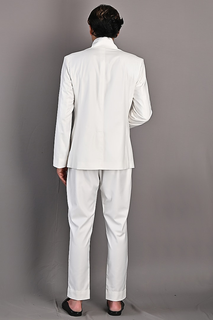 White Terry Wool Jacket Set by Bohame Men at Pernia's Pop Up Shop