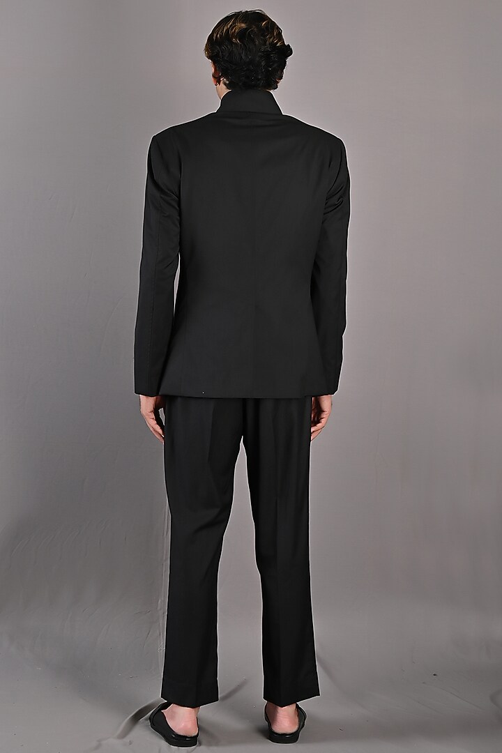Black Terry Wool Jacket Set by Bohame Men at Pernia's Pop Up Shop