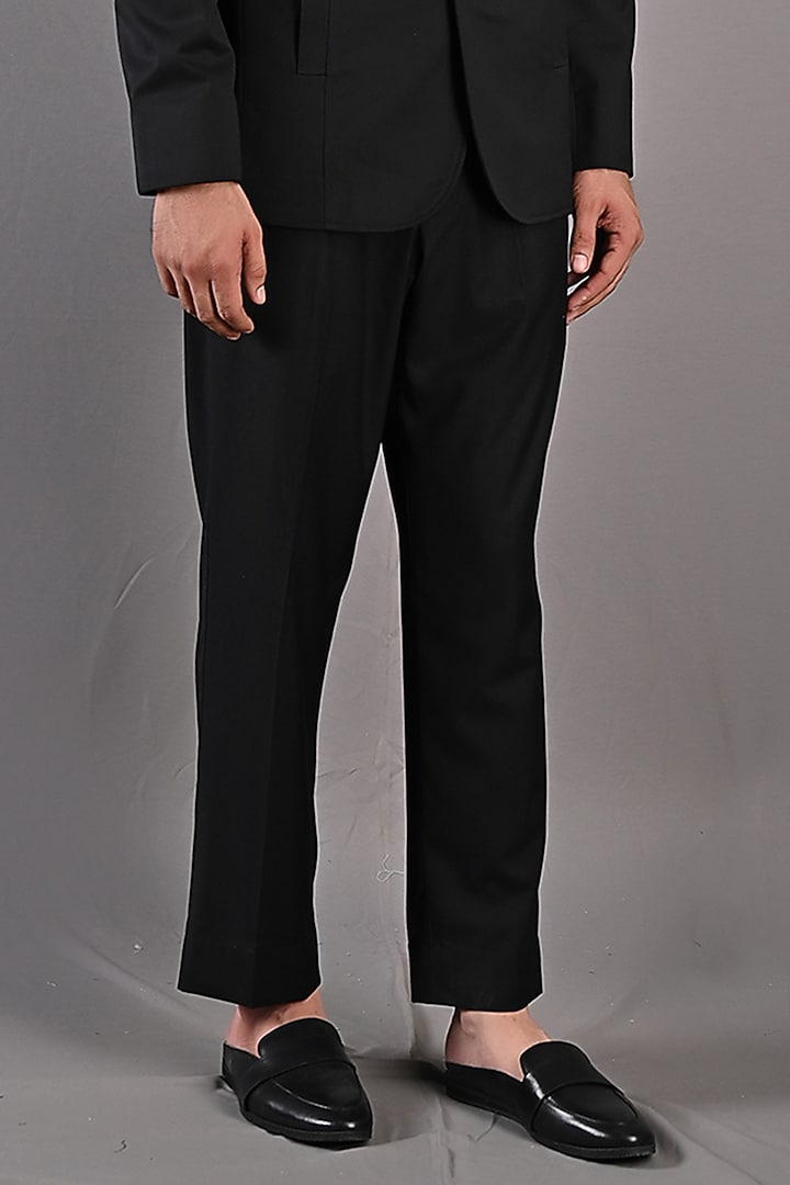 Black Terry Wool Jacket Set by Bohame Men at Pernia's Pop Up Shop