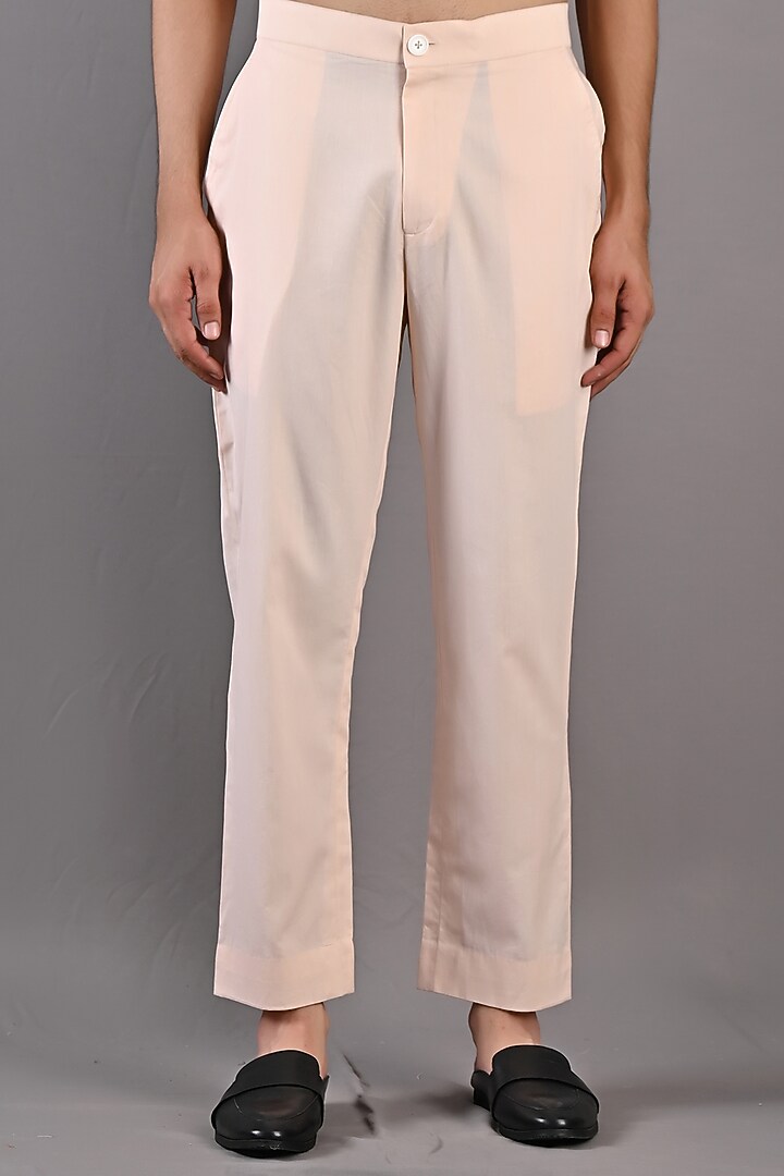 Peach Textured Fabric Bundi Jacket Set by Bohame Men at Pernia's Pop Up Shop