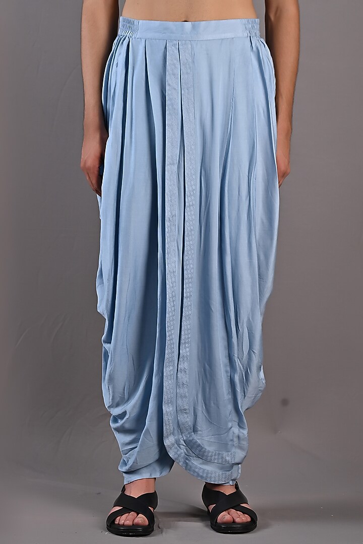 Light Blue Textured Fabric Nehru Jacket Set by Bohame Men at Pernia's Pop Up Shop