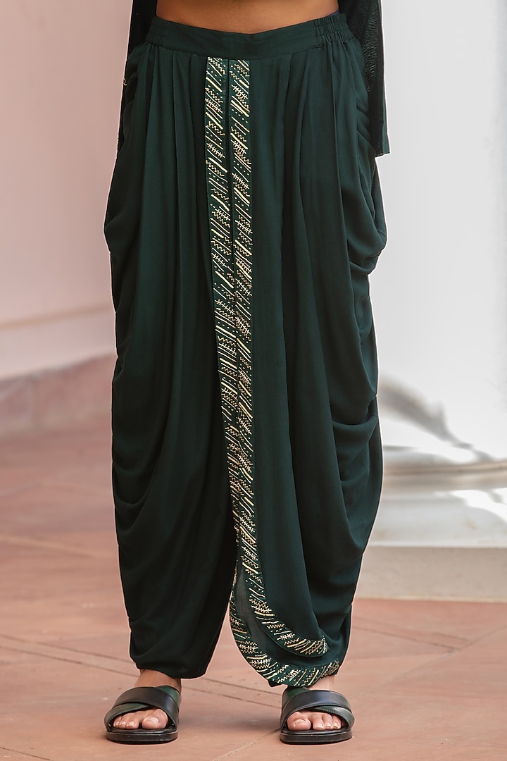 Bottle Green Chanderi Kurta Set by Bohame Men at Pernia's Pop Up Shop