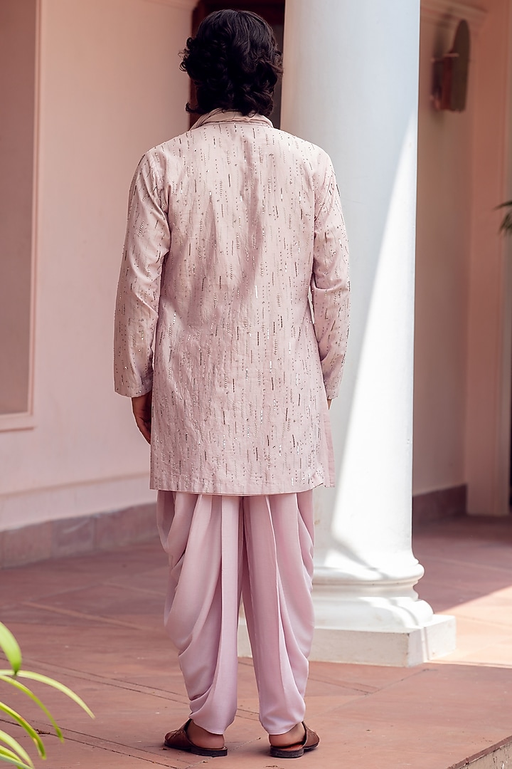 Lilac Chanderi Kurta Set by Bohame Men at Pernia's Pop Up Shop