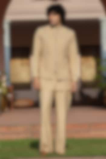 Beige Suiting Bundi Jacket Set by Bohame Men at Pernia's Pop Up Shop