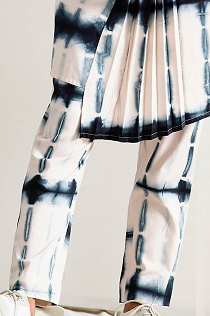 Cream Tie-Dye Kurta Set by Bohame Men at Pernia's Pop Up Shop