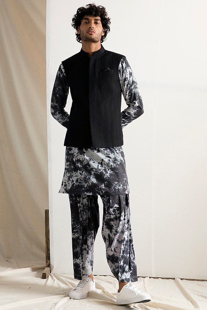 Black Quilted Bundi Jacket Set by Bohame Men at Pernia's Pop Up Shop