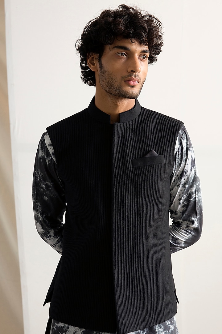 Black Quilted Bundi Jacket Set by Bohame Men at Pernia's Pop Up Shop