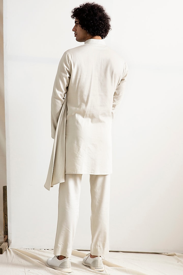 Blue-Grey Nehru Jacket Set by Bohame Men at Pernia's Pop Up Shop