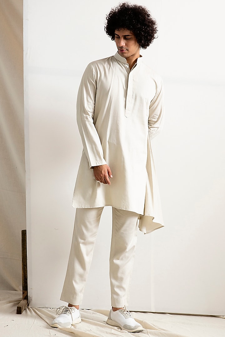 Blue-Grey Nehru Jacket Set by Bohame Men at Pernia's Pop Up Shop