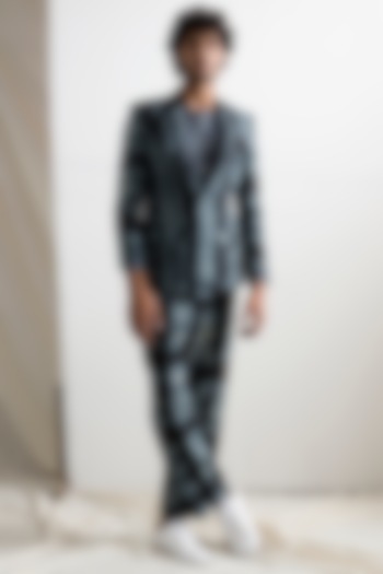 Dark Grey Tie-Dye Blazer Set by Bohame Men at Pernia's Pop Up Shop