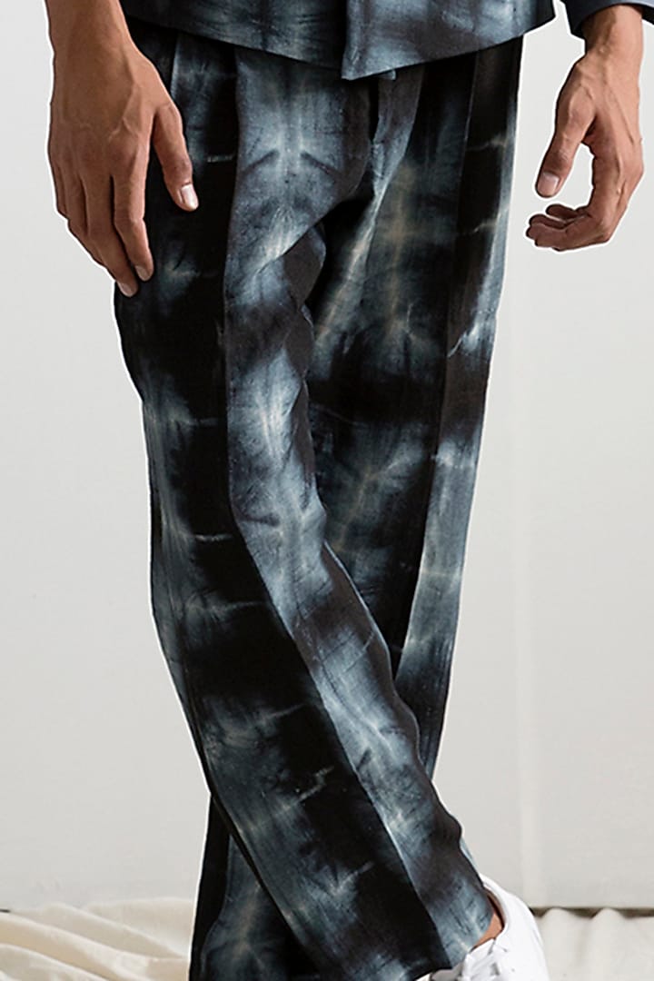 Dark Grey Tie-Dye Blazer Set by Bohame Men at Pernia's Pop Up Shop