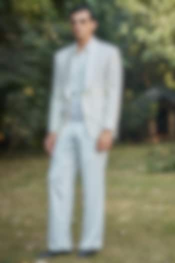 Off-White Terry Wool Tuxedo Set by Bohame Men at Pernia's Pop Up Shop