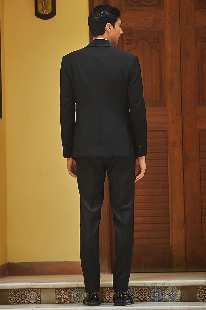 Black Terry Wool Tuxedo Set by Bohame Men at Pernia's Pop Up Shop