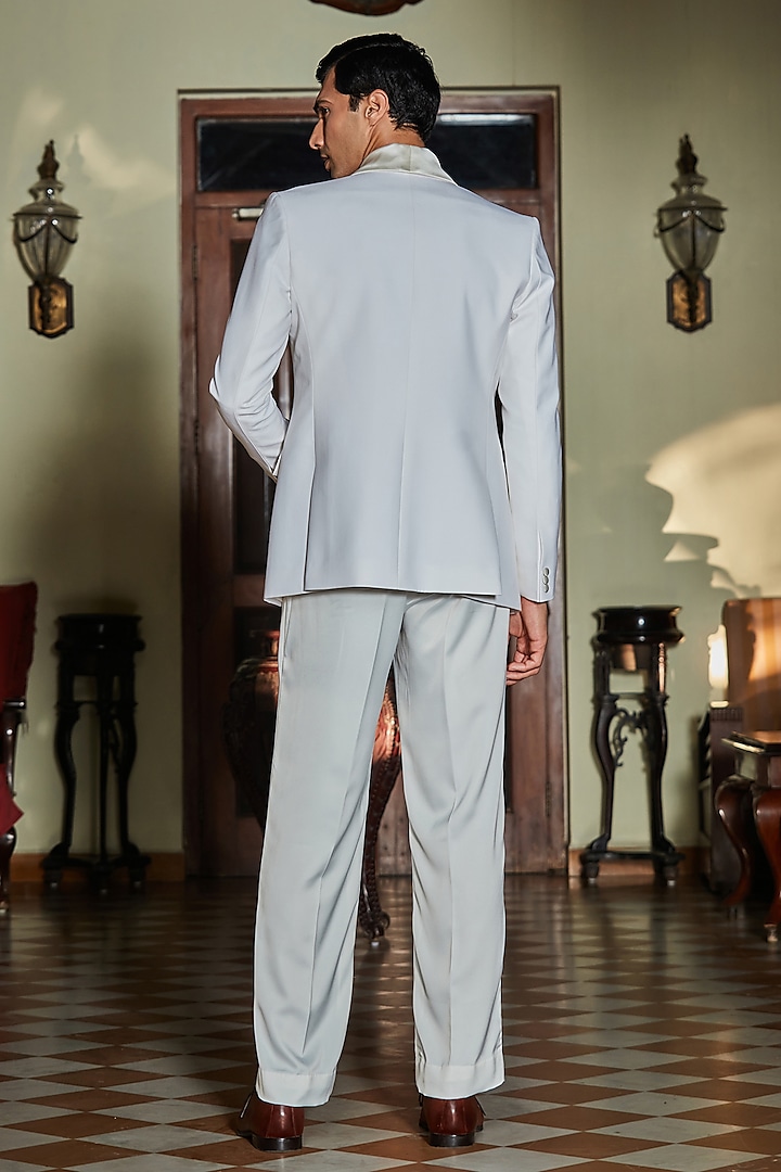 Ivory Terry Wool Double-Breasted Tuxedo Set by Bohame Men at Pernia's Pop Up Shop