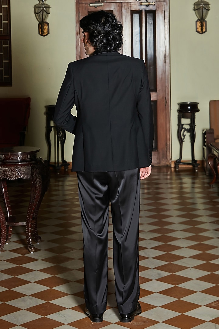 Black Terry Wool Tuxedo Set by Bohame Men at Pernia's Pop Up Shop