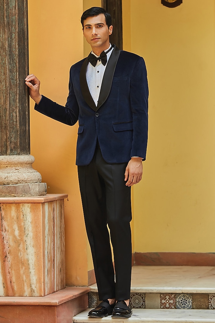 Blue Velvet Tuxedo Set by Bohame Men