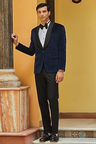 Buy Navy Blue Jodhpuri Suit for Men Online from India 