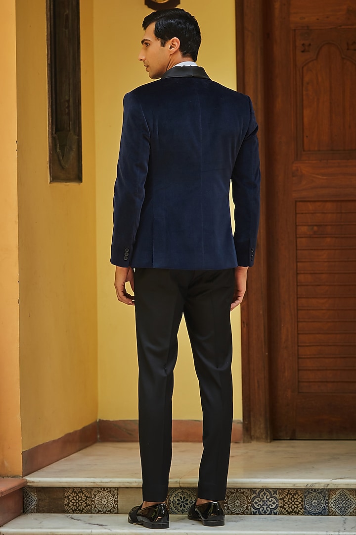 Blue Velvet Tuxedo Set by Bohame Men at Pernia's Pop Up Shop