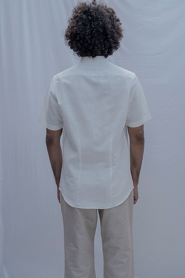 White Cotton Linen Summer Shirt by Bohame Men at Pernia's Pop Up Shop