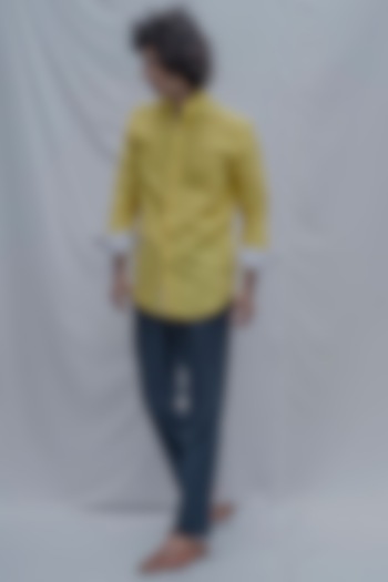 Yellow Band Collared Shirt by Bohame Men at Pernia's Pop Up Shop