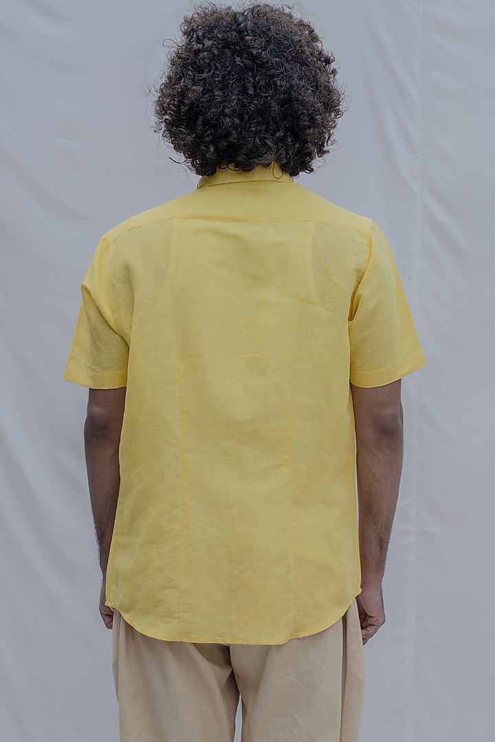 Yellow Spread Collared Summer Shirt by Bohame Men at Pernia's Pop Up Shop