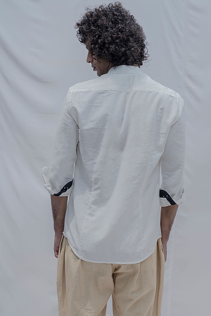 Black & White Button-Up Summer Shirt by Bohame Men at Pernia's Pop Up Shop