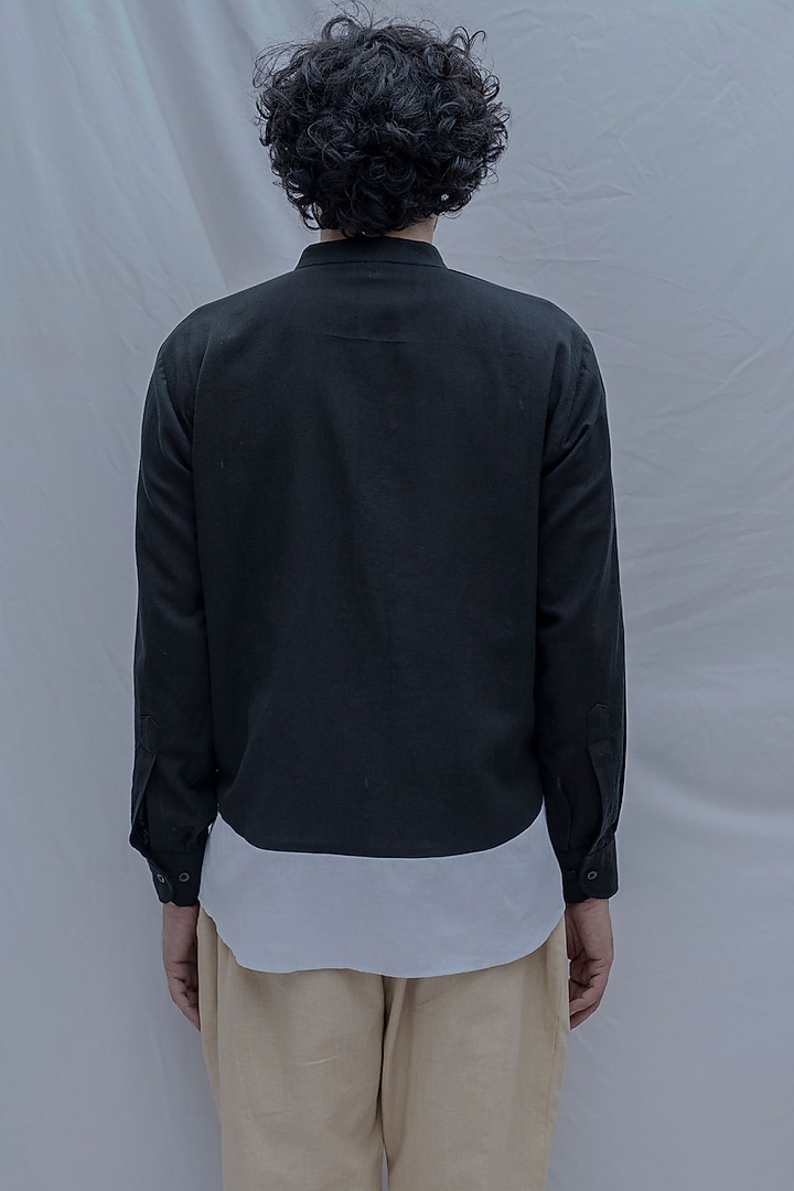 Black & White Summer Shirt With Ben Collar by Bohame Men at Pernia's Pop Up Shop